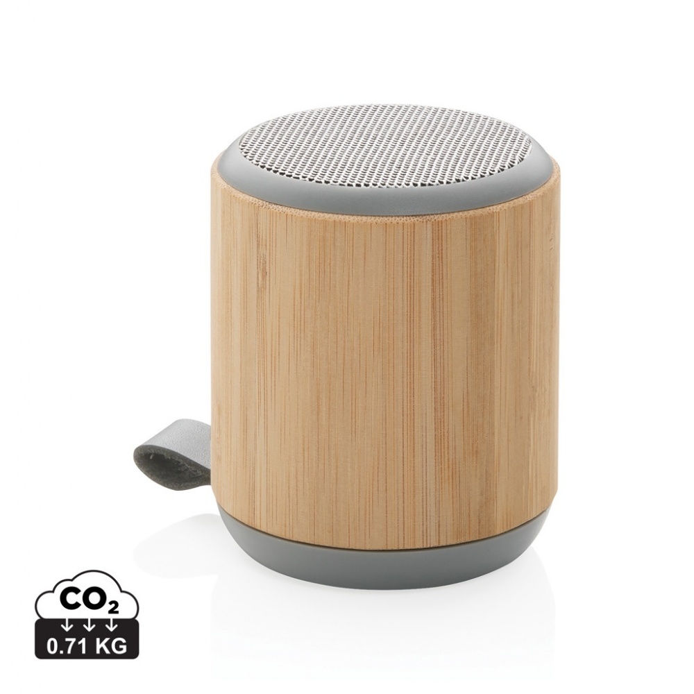 Logo trade corporate gift photo of: Bamboo and fabric 3W wireless speaker