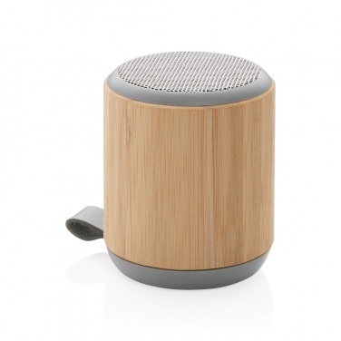 Logo trade promotional giveaways image of: Bamboo and fabric 3W wireless speaker