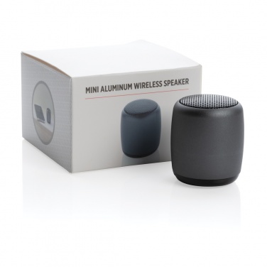 Logo trade business gifts image of: Mini aluminium wireless speaker