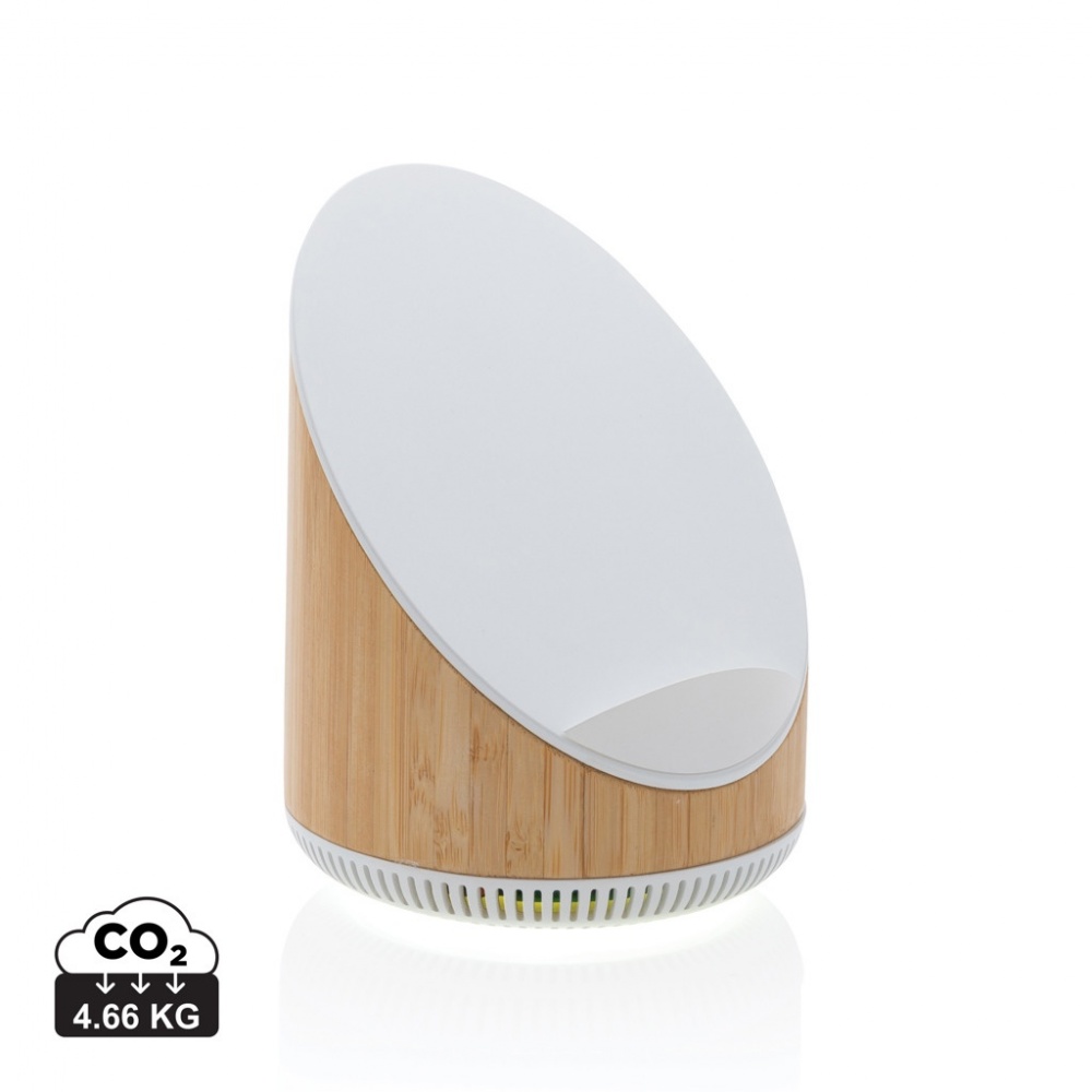 Logotrade promotional gift image of: Ovate bamboo 5W speaker with 15W wireless charger