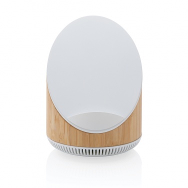 Logo trade promotional gift photo of: Ovate bamboo 5W speaker with 15W wireless charger