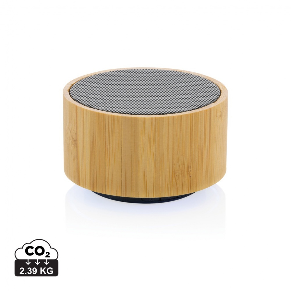 Logo trade promotional giveaways picture of: RCS recycled plastic and bamboo 3W wireless speaker