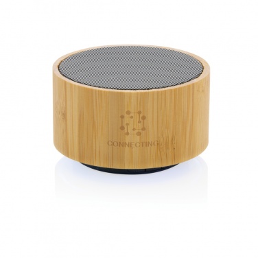 Logo trade promotional merchandise photo of: RCS recycled plastic and bamboo 3W wireless speaker