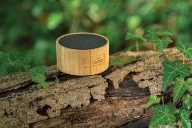 Logo trade advertising product photo of: RCS recycled plastic and bamboo 3W wireless speaker