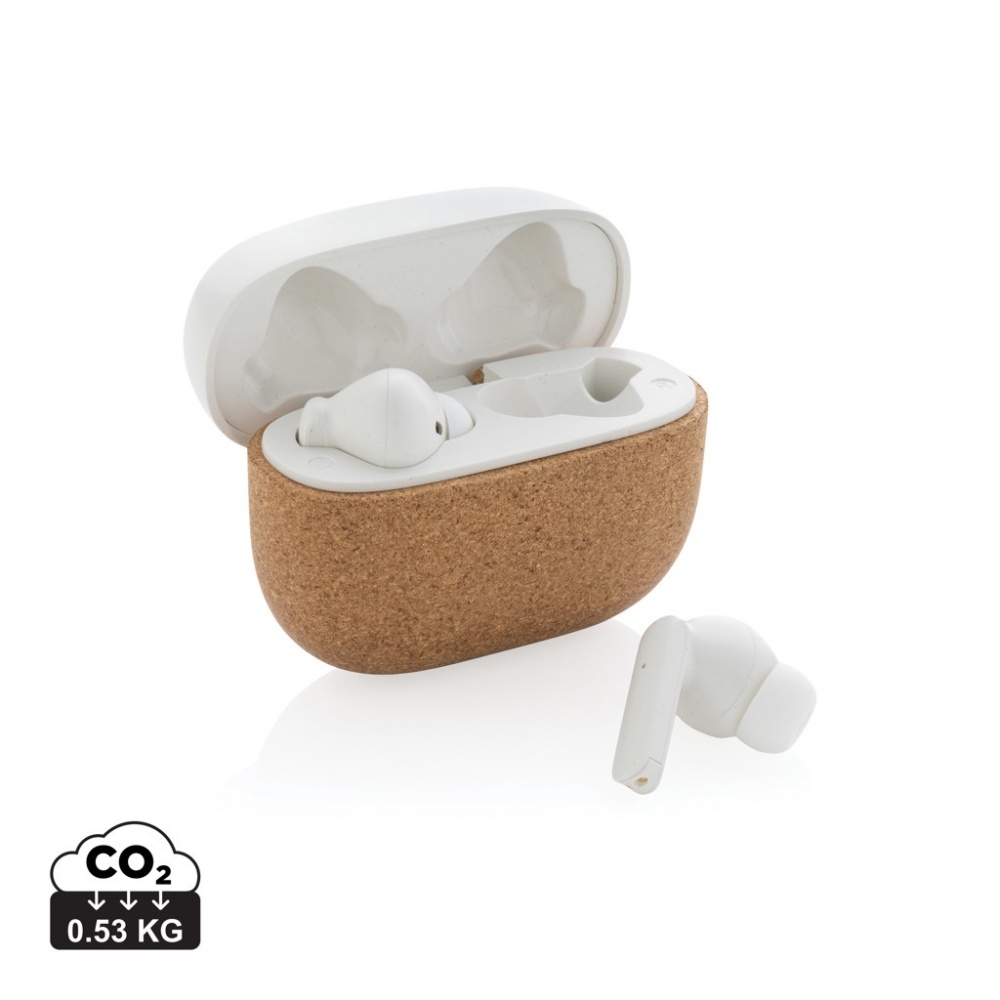 Logotrade advertising product picture of: Oregon RCS recycled plastic and cork TWS earbuds