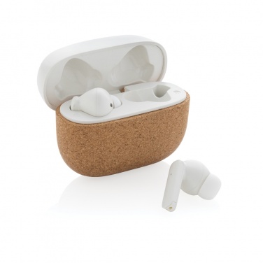 Logo trade promotional merchandise picture of: Oregon RCS recycled plastic and cork TWS earbuds