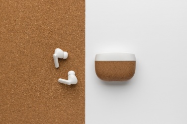 Logo trade advertising products picture of: Oregon RCS recycled plastic and cork TWS earbuds