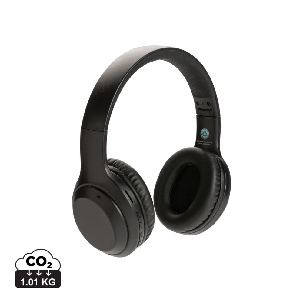 Logo trade corporate gift photo of: RCS standard recycled plastic headphone