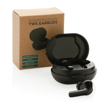 Logo trade promotional merchandise image of: RCS standard recycled plastic TWS earbuds