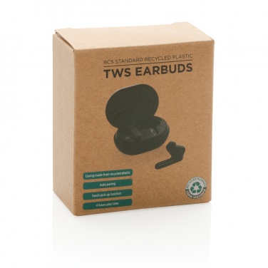 Logo trade promotional giveaways image of: RCS standard recycled plastic TWS earbuds