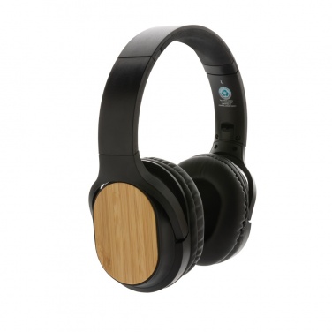 Logotrade promotional merchandise image of: RCS and bamboo Elite Foldable wireless headphone