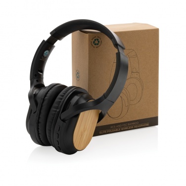 Logotrade promotional products photo of: RCS and bamboo Elite Foldable wireless headphone