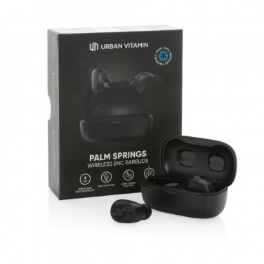 Logotrade promotional merchandise image of: Urban Vitamin Palm Springs RCS rplastic ENC earbuds