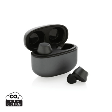 Logo trade promotional item photo of: Terra RCS recycled aluminium wireless earbuds