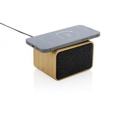 Logo trade advertising products image of: RCS Rplastic 3W speaker with bamboo 5W wireless