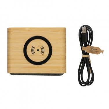 Logo trade advertising product photo of: RCS Rplastic 3W speaker with bamboo 5W wireless