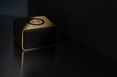 Logo trade advertising products picture of: RCS Rplastic 3W speaker with bamboo 5W wireless