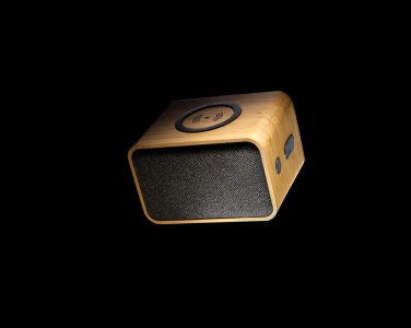 Logo trade promotional gift photo of: RCS Rplastic 3W speaker with bamboo 5W wireless