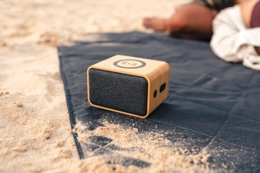 Logotrade promotional gifts photo of: RCS Rplastic 3W speaker with bamboo 5W wireless