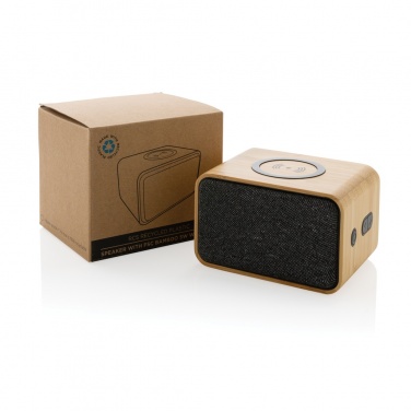 Logotrade promotional merchandise image of: RCS Rplastic 3W speaker with bamboo 5W wireless