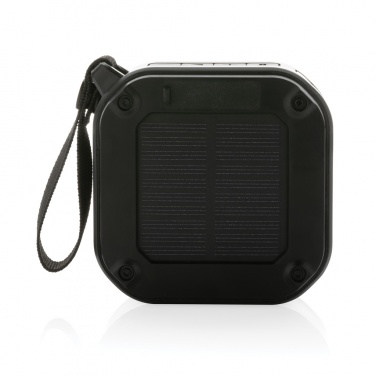 Logo trade promotional merchandise photo of: 3W RCS recycled plastic wireless sunwave solar speaker