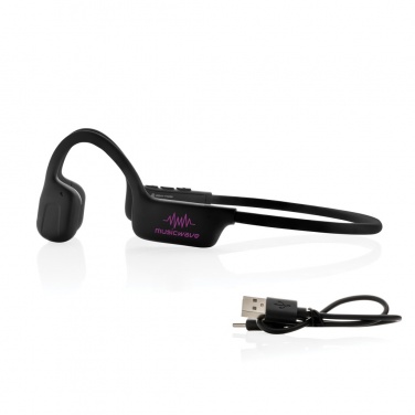 Logo trade promotional merchandise picture of: Urban Vitamin Glendale RCS rplastic air conductive headphone