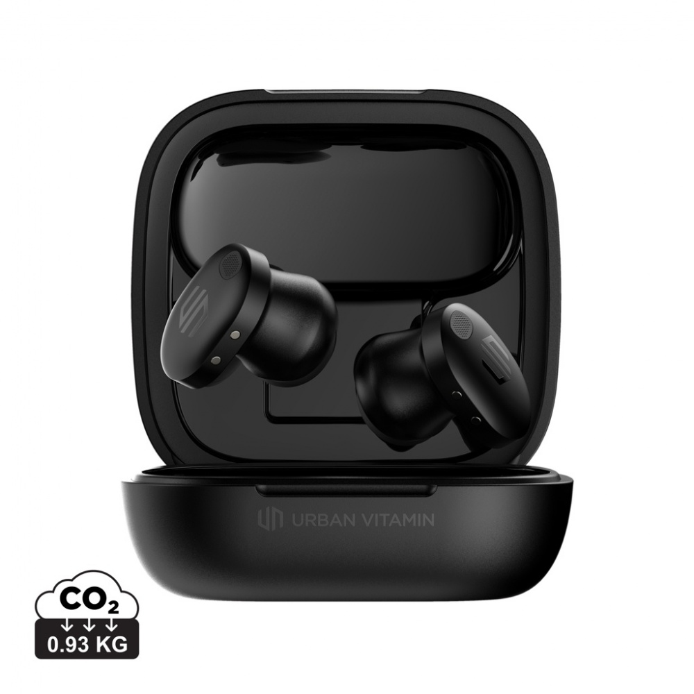 Logo trade corporate gifts image of: Lakewood RCS recycled and repairable wireless earbuds