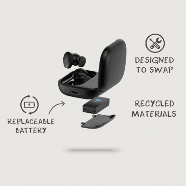 Logotrade business gift image of: Lakewood RCS recycled and repairable wireless earbuds