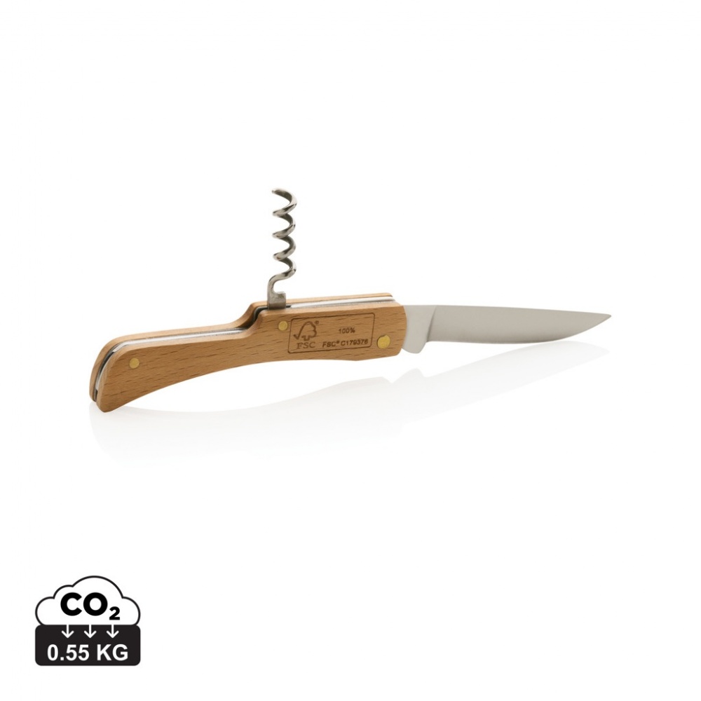 Logotrade promotional product picture of: Wooden knife with bottle opener