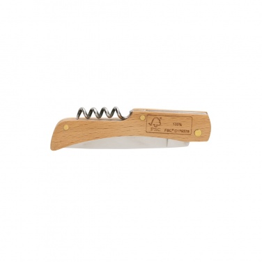 Logo trade promotional merchandise picture of: Wooden knife with bottle opener