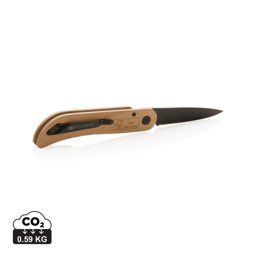 Logo trade business gifts image of: Nemus Luxury Wooden knife with lock