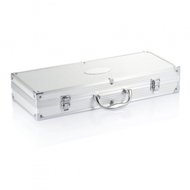 Logo trade promotional giveaways picture of: 12 pcs barbecue set in aluminium box