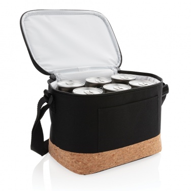 Logo trade promotional giveaways image of: Two tone cooler bag with cork detail