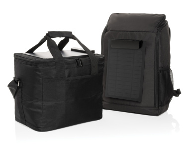 Logo trade promotional products picture of: Pedro AWARE™ RPET deluxe cooler bag with 5W solar panel