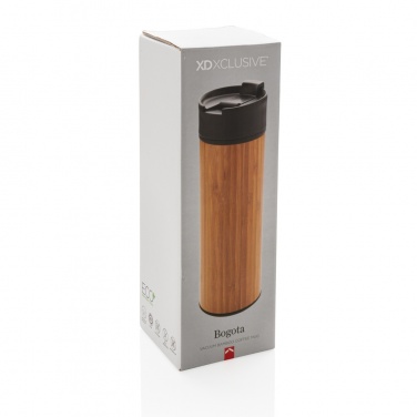 Logo trade corporate gifts image of: Bogota vacuum bamboo coffee mug