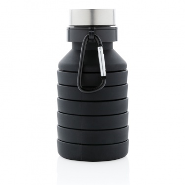 Logo trade advertising products picture of: Leakproof collapsible silicone bottle with lid