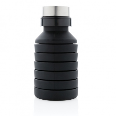 Logo trade promotional merchandise image of: Leakproof collapsible silicone bottle with lid