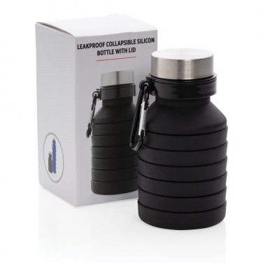 Logo trade corporate gift photo of: Leakproof collapsible silicone bottle with lid