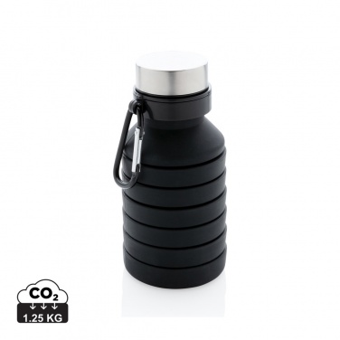 Logo trade promotional item photo of: Leakproof collapsible silicone bottle with lid