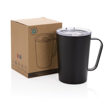 Logotrade promotional gift image of: RCS Recycled stainless steel modern vacuum mug with lid