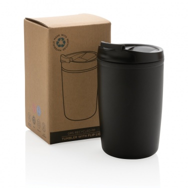 Logo trade corporate gifts image of: GRS Recycled PP tumbler with flip lid