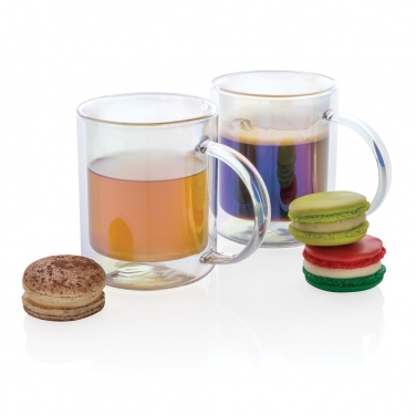 Logotrade promotional product image of: Deluxe double wall electroplated glass mug