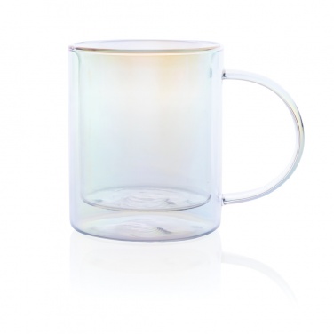 Logotrade promotional gift image of: Deluxe double wall electroplated glass mug