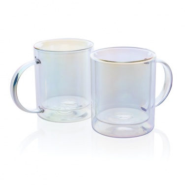 Logotrade business gift image of: Deluxe double wall electroplated glass mug