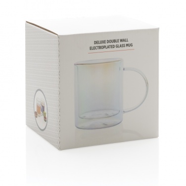 Logo trade advertising product photo of: Deluxe double wall electroplated glass mug