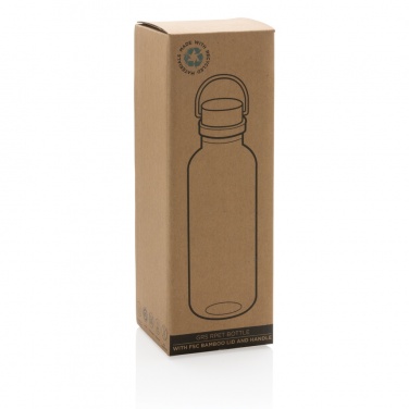 Logo trade promotional gifts image of: RCS RPET bottle with bamboo lid and handle