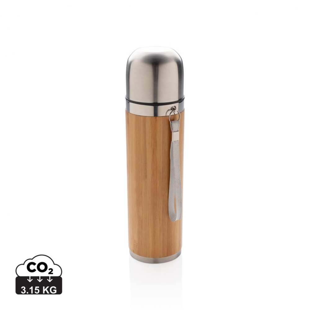 Logotrade promotional gift picture of: Bamboo vacuum travel flask