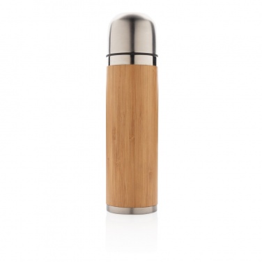 Logo trade advertising products image of: Bamboo vacuum travel flask