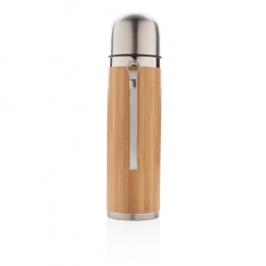 Logo trade promotional giveaways image of: Bamboo vacuum travel flask