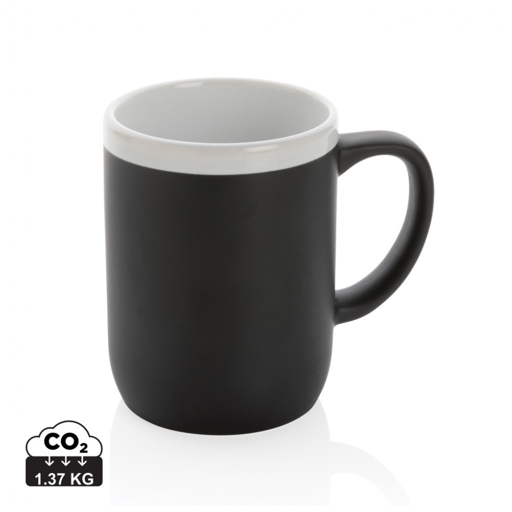 Logo trade promotional merchandise image of: Ceramic mug with white rim 300ml